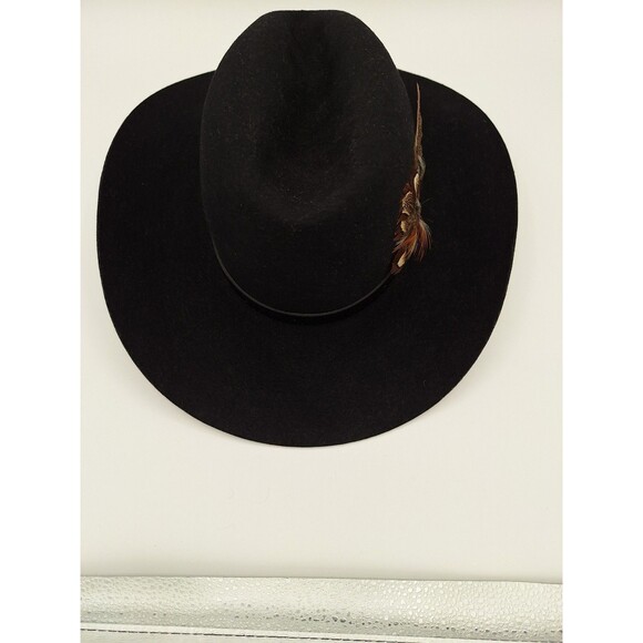 Vintage Bailey Western Custom Cowboy BLACK Dura-felt 6 7/8 - Picture 2 of 12